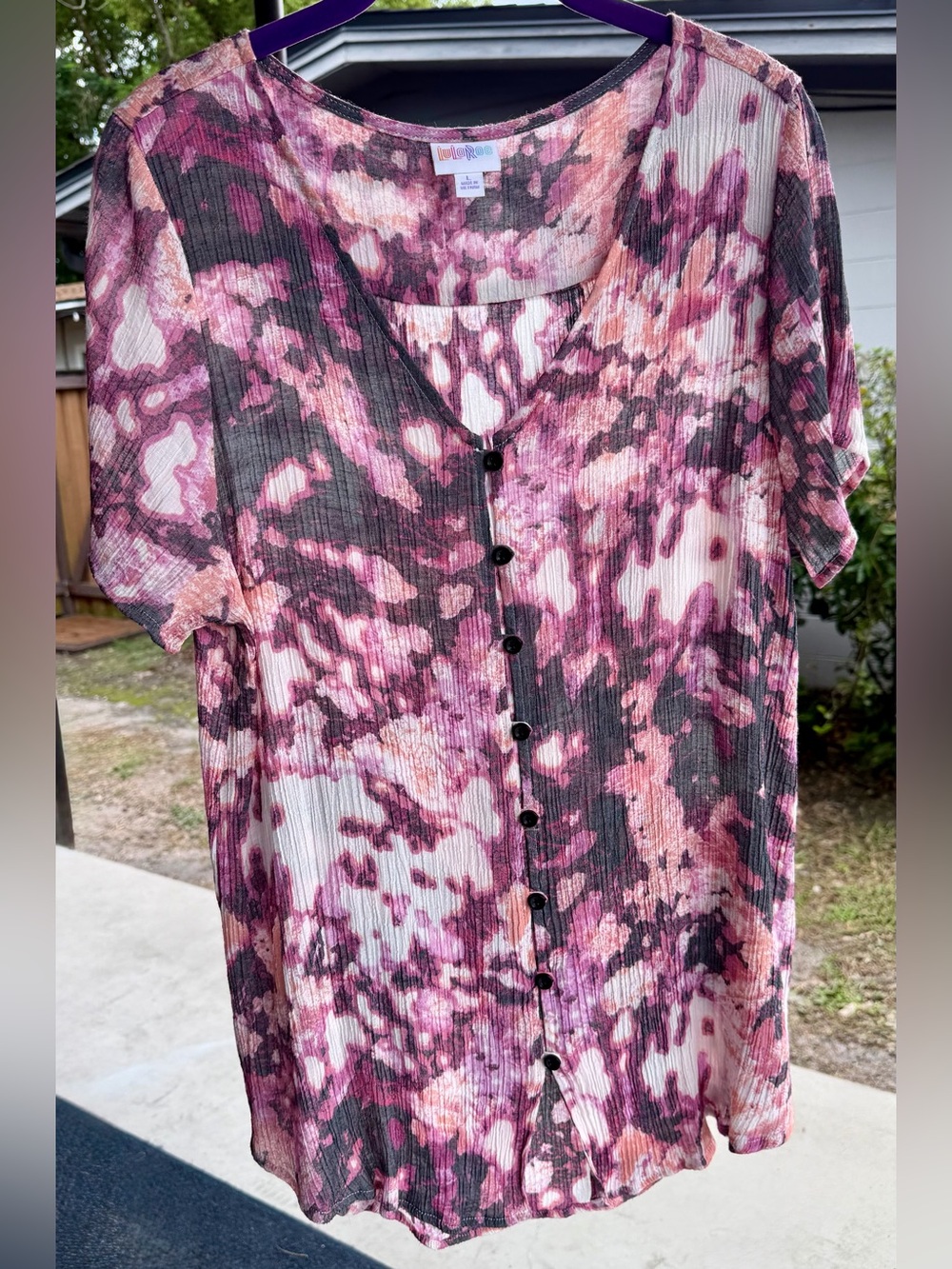 LuLaRoe Shannah V-Neck Button Down Top